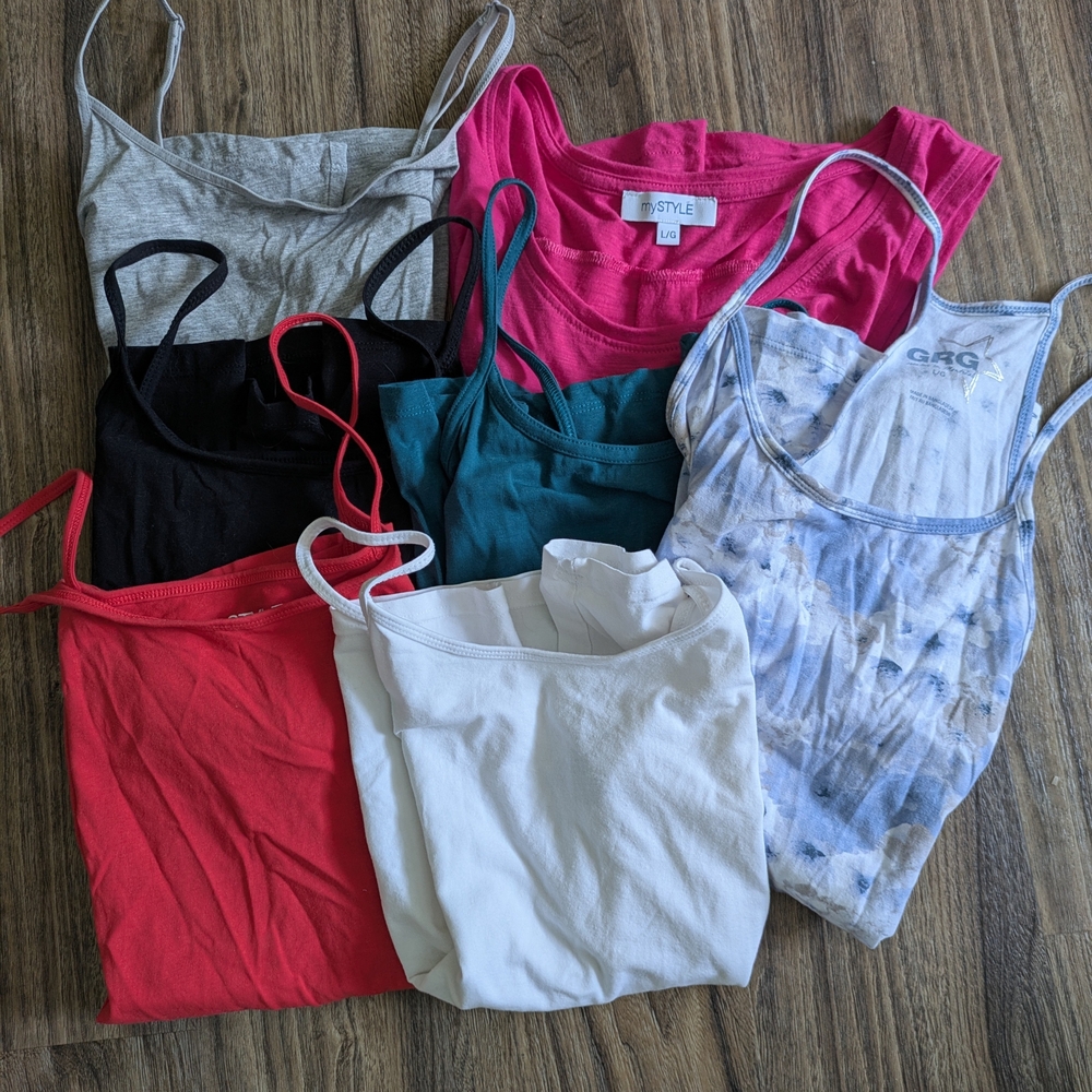Lot Of 7 Tank Tops In Multiple Colors Sz L